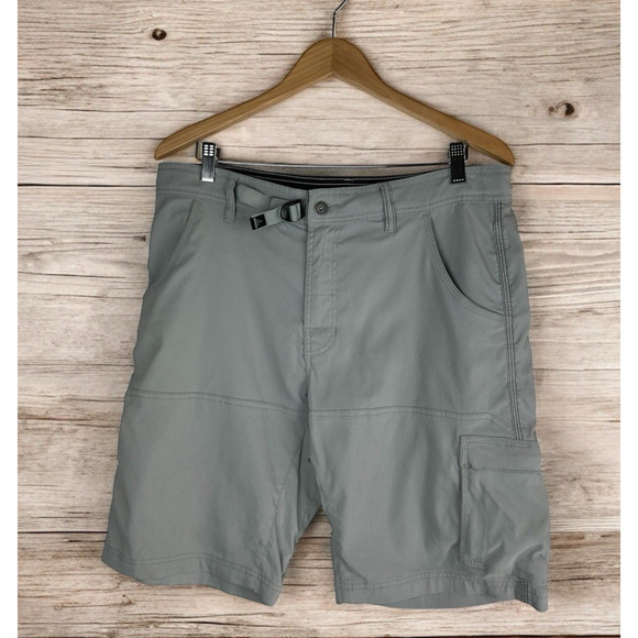 PrAna Stretch Zion Shorts Cargo Pocket Prana Gray 10" Inseam Men's Size 34 - Picture 11 of 11